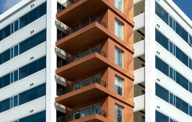 the side of an apartment building with balconies at Sinclaire on Seminary, Alexandria, 22311