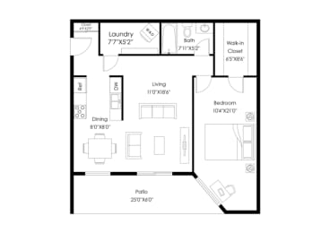 1 bed, 1 bath, 780 sqft, $1,495