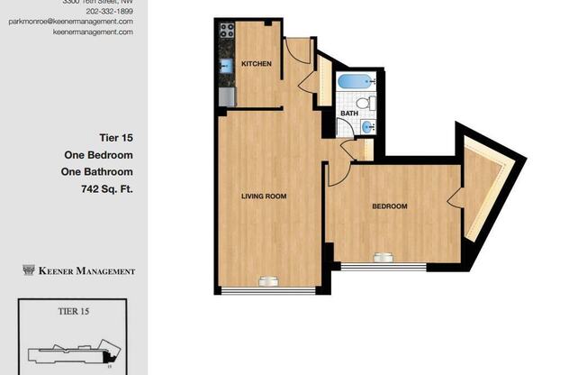 1 bed, 1 bath, 695 sqft, $2,150, Unit 0515