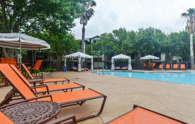 north austin apartments with lounge area near the swimming pool