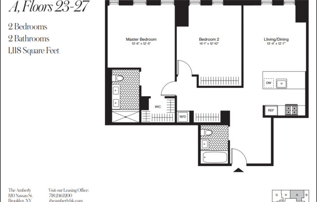 2 beds, 2 baths, $6,995, Unit 27A
