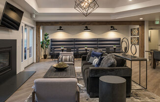 Clubroom With Smart Tv And Fireplace at Edgewater Apartments, Idaho