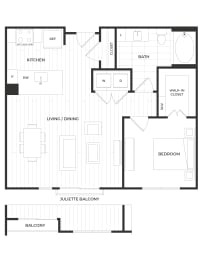 1 bed, 1 bath, 753 sqft, $1,903