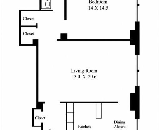 1 bed, 1 bath, 750 sqft, $4,750, Unit 2H