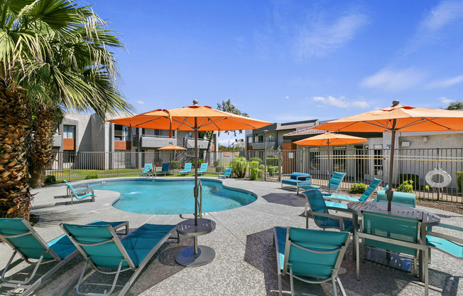 Apartments for Rent in Glendale, AZ-Ardella on 67th- Pool with Lounge Seating