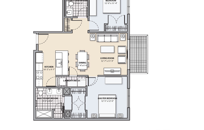 2 beds, 2 baths, 969 sqft, $4,500