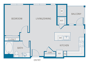 1 bed, 1 bath, 685 sqft, $1,645