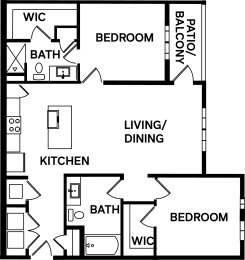 2 beds, 2 baths, 1,087 sqft, $2,175