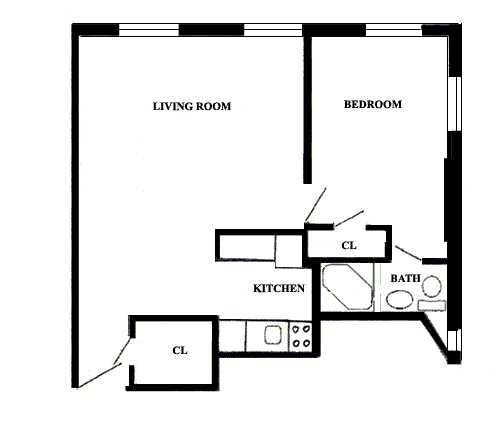 1 bed, 1 bath, $3,700, Unit 3D