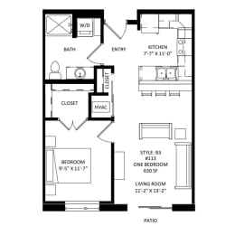 1 bed, 1 bath, 630 sqft, $1,750