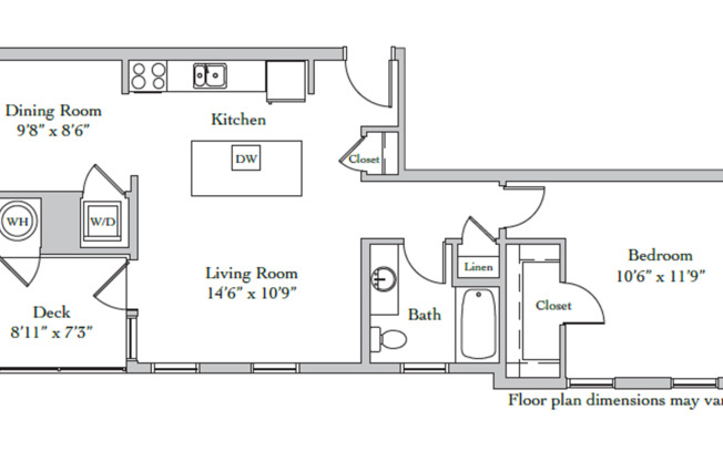 1 bed, 1 bath, 766 sqft, $2,250, Unit 3-306