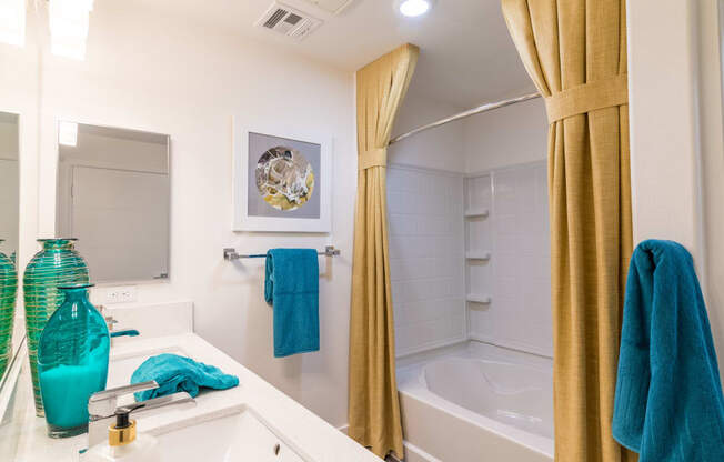 a bathroom with a sink and a bathtub