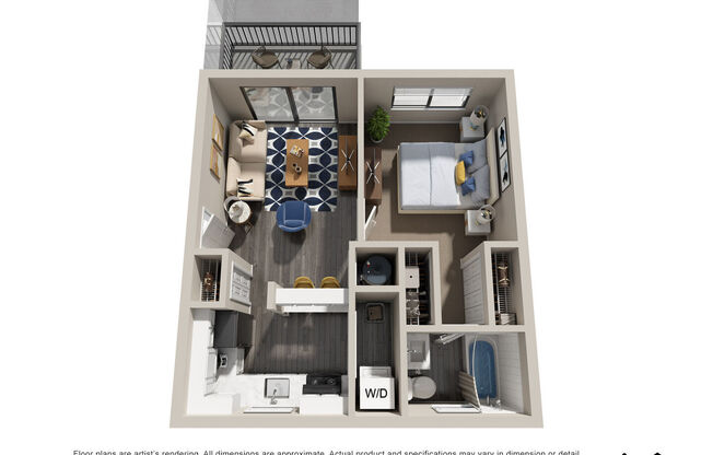 1 bed, 1 bath, 576 sqft, $1,287