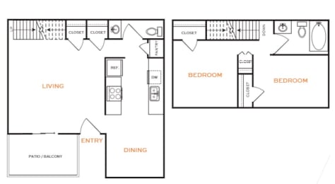 2 beds, 2 baths, 938 sqft, $1,408