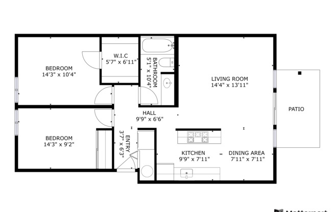 2 beds, 1 bath, 860 sqft, $1,850, Unit 19