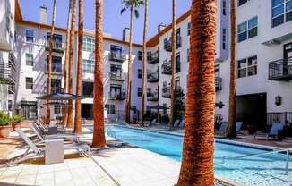 swimming pool at Roosevelt Square apartments