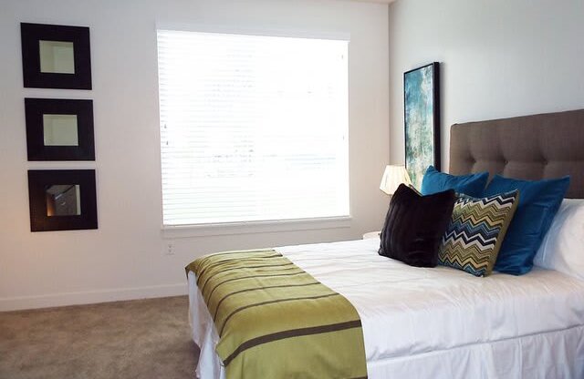 Queen Size Bed at Enclave at 1400 South Apartments, Utah, 84115