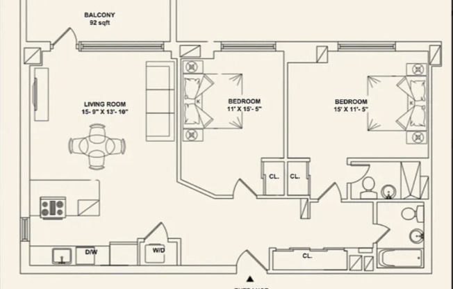 2 beds, 2 baths, $8,395, Unit 31K