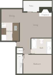 1 bed, 1 bath, 631 sqft, $1,515