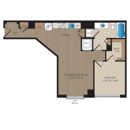 1 bed, 1 bath, 795 sqft, $2,311