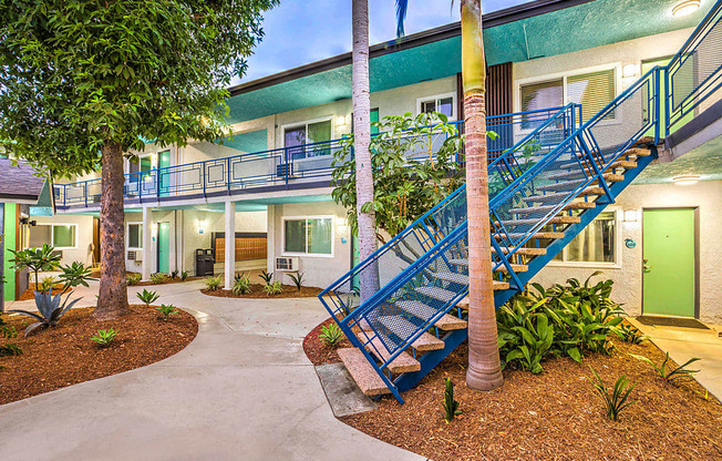 The Island Apartments exterior view of staircase
