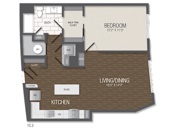1 bed, 1 bath, 878 sqft, $2,262