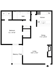 1 bed, 1 bath, 764 sqft, $984