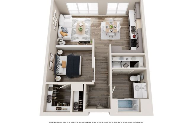 Studio, 1 bath, 669 sqft, $1,295, Unit 1621-318