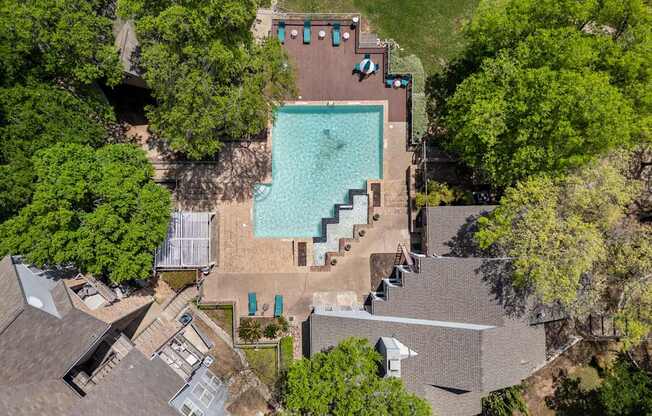 Aerial Pool View at Montecito, Austin, Texas