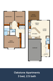 3 beds, 2.5 baths, 1,070 sqft, $1,706