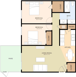 2 beds, 1 bath, 790 sqft, $2,850