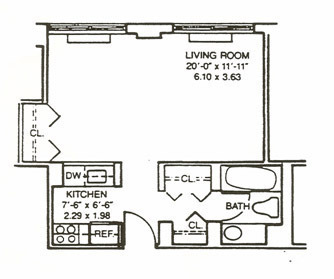1 bed, 1 bath, $4,600, Unit 5N