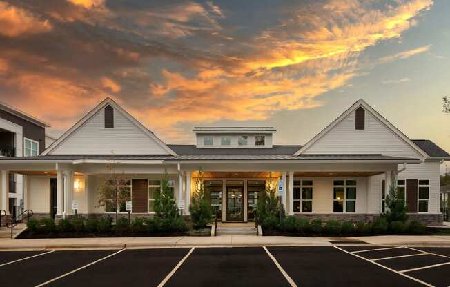 Front of Clubhouse at Sunset