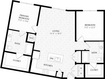 2 beds, 2 baths, 1,198 sqft, $2,640