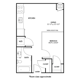 1 bed, 1 bath, 497 sqft, $1,350