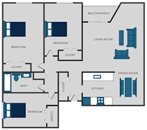 3 beds, 1 bath, 1,100 sqft, $1,335