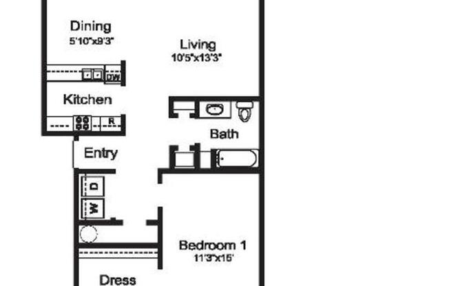 1 bed, 1 bath, 808 sqft, $1,200