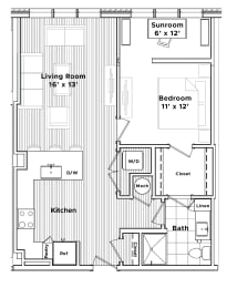 1 bed, 1 bath, 805 sqft, $2,427