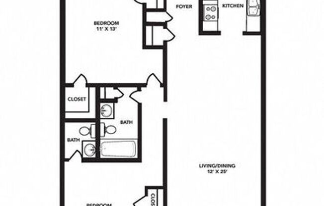 2 beds, 1.5 baths, 875 sqft, $1,520, Unit 086