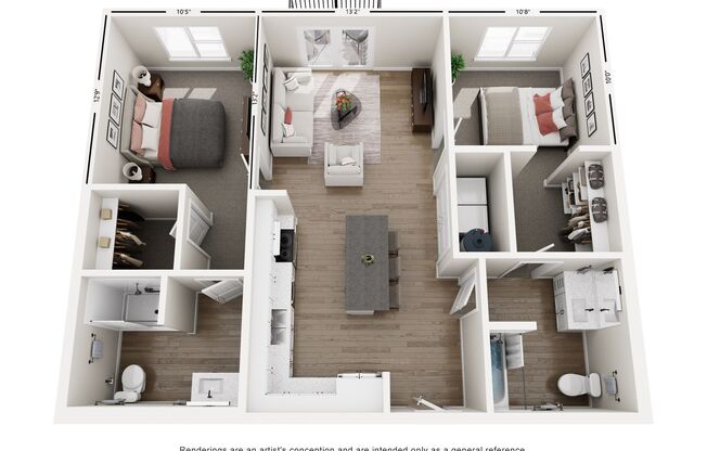 2 beds, 2 baths, 1,029 sqft, $1,799, Unit 2-209