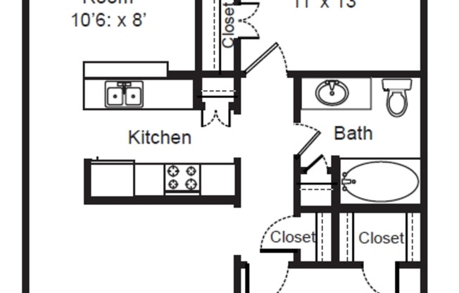 2 beds, 1 bath, 883 sqft, $915