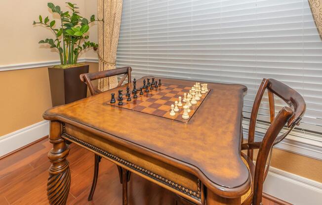 a chair sitting in front of a window