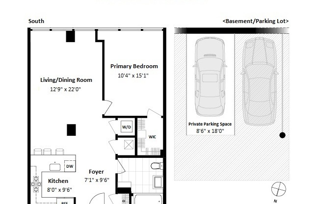 1 bed, 1 bath, 806 sqft, $4,000, Unit 3E