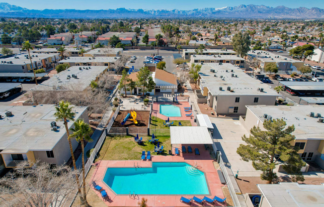 aerial of amenities at Summerlin Meadows, Las Vegas