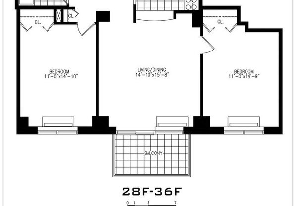 2 beds, 1 bath, $6,000, Unit 36F