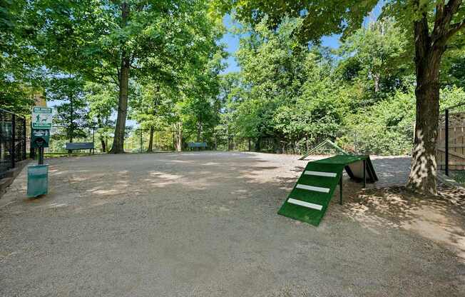 the park has a playground and a picnic table