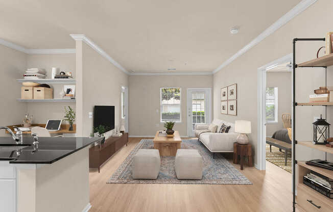 Living Room with Hard Surface Flooring