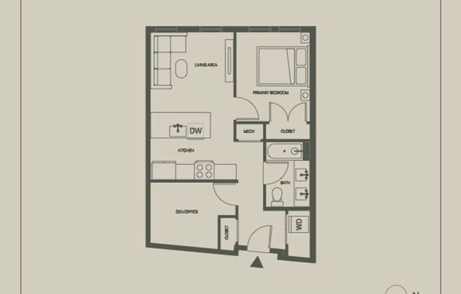 1 bed, 1 bath, 636 sqft, $3,200, Unit 212