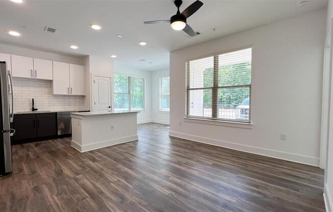 kitchen and living room at Elwood Apartments, Indian Trail, North Carolina