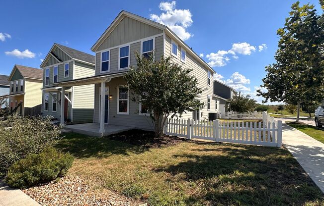 A Modern-Style 3 Bedroom / 2.5 Baths Two Story Home on a corner lot is for rent in Kyle, TX